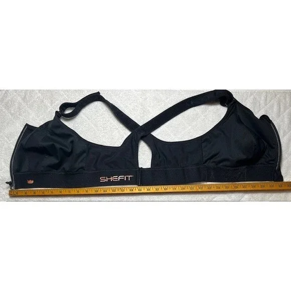 SHEFIT Womens Sz 3Luxe Ultimate Sports Bra Black High Impact Adjustable -1408 - Picture 3 of 4